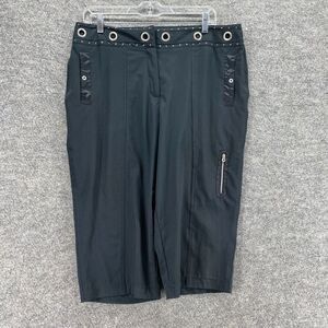 Tail Tech Cropped Pants Women 14 Black High Rise Flat Front Pockets Casual